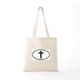 thumbnail image 5 of CafePress - Cross Oval Tote Bag - Unisex Canvas Tote Bag, Beige, 1-Piece, 5 of 6