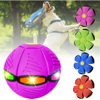 CheerHP Pet T0y Flying Saucer Ball D0g Balls - Light Herding T0y f0r  R0lling Fun (6 Lights) 