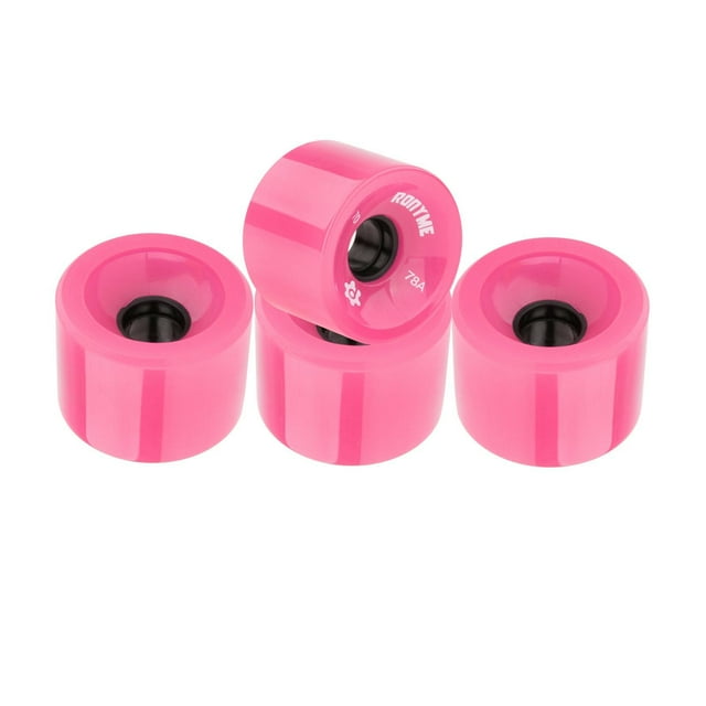 4Pcs Durable Skateboard Wheels Replacement Roller Cruiser Repair Parts Longboard Pink