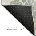 thumbnail image 7 of HomeRoots 667919 8 x 10 ft. Ivory Gray & Gold Floral Washable Machine Made Rectangle Area Rug with UV Protection, 7 of 7