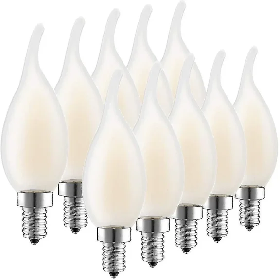 Led Bulb E14 With Dimmable Filament, Set Of 10 Bulbs Flame, 4 Watts Consumed Equivalence Incandescen