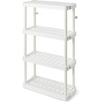 Bilot 14 x 32 x 54.5 Inch 4 Tier Adjustable Ventilated Medium Duty Shelving Units for Home, Garage, Basement, and Laundry, White