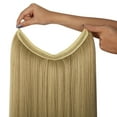 thumbnail image 3 of SHCKE Fish Line Extensions 22 Inch Invisible Hair Extensions with Transparent Fish Line Removable Secure Clips Synthetic Straight Secret Hairpiece Light Ash Blonde & Bleach Blonde, 3 of 6
