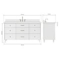 thumbnail image 2 of Ariel Monroe 67 Inch Single Rectangular Sink Bathroom Vanity With Pure White Quartz Countertop 1.5 inch Edge In White, 2 of 7