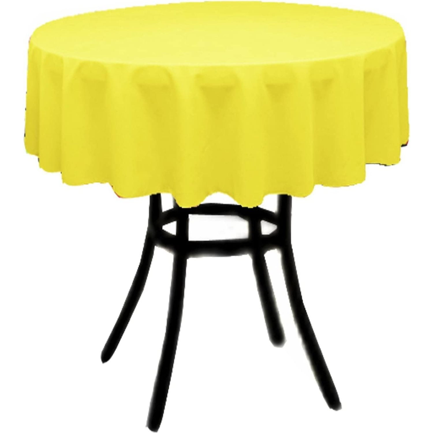 Small Tablecloth Polyester Round 36 Inch by CintBllTer (Lemon