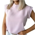 thumbnail image 2 of ECZHAW Womens Summer Solid Color Sleeveless Crewneck T Shirts Ladies Casual Daily Blouse Shirt Tops Comfy Tank Tops, 2 of 7