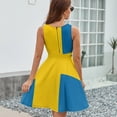 thumbnail image 6 of National Flag Sweden Blue Field Dress Summer Street Style Dresses Female Sleeveless Printed Sundress, 6 of 7