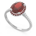 thumbnail image 2 of 2.15 Ct Oval Shape Garnet Gemstone & Natural Diamond Wonderful Engagement Ring for Fiancee Solid 14K White Gold Size 6.5 by Diamond-Capitals, 2 of 7