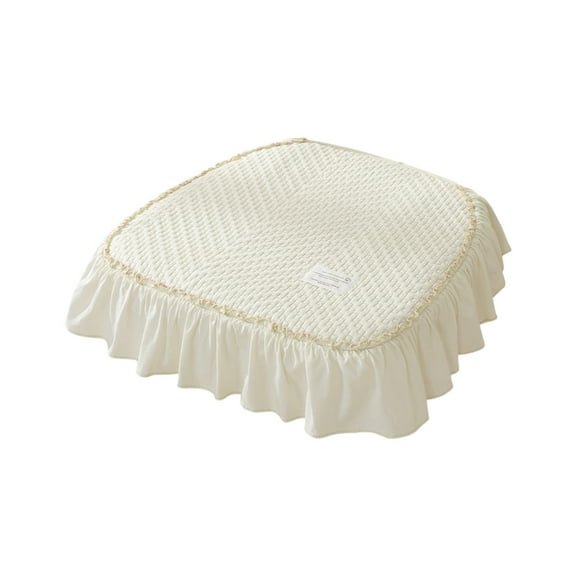 Lilixerw Dining Chair Cushions,Indoor Chair Pad with Ruffled for Kitchen and Bar Stool - Washable,Non Slip Seat Cushion,18.5 x 17.7 inch