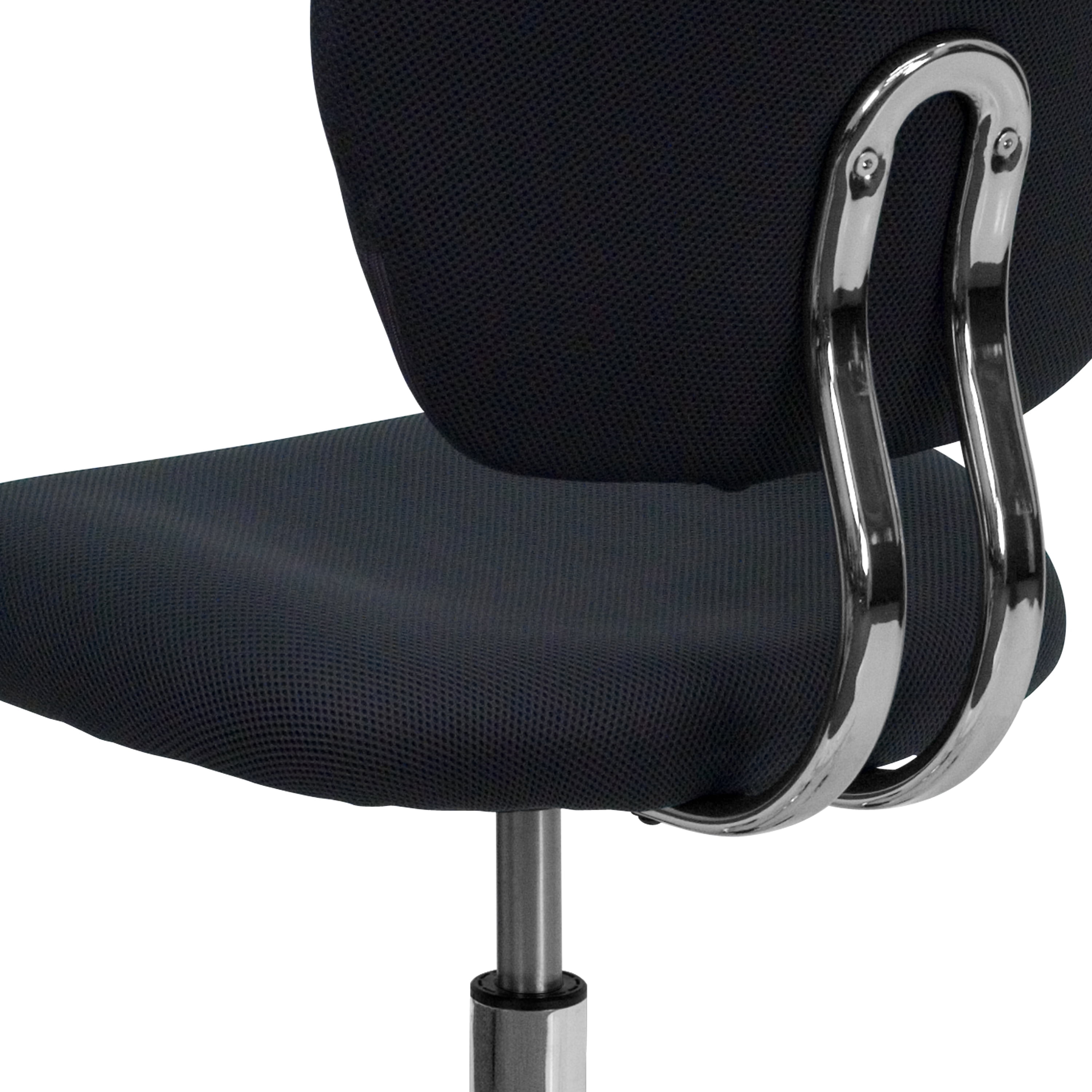 Flash Furniture Mid-Back Gray Mesh Padded Swivel Task Office Chair with Chrome Base