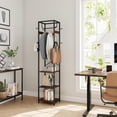 thumbnail image 4 of Freestanding Coat Rack with 3 Shelves and 12 Hooks, Industrial Style Organizer for Entryway, Bedroom, Office, 4 of 8