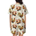 thumbnail image 3 of Naloa Colorful Roosters Women's Short-Sleeved Pajama Set, Loungewear, Summer pajamas, Breathable Cozy - XX-Large, 3 of 9