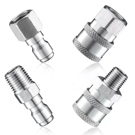 4Pcs Pressure Washer Fittings Npt 1/4 Inch Cleaning Quick Connect Accessories