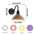 thumbnail image 3 of FSLiving Rechargeable Battery Run Low-Volt Safe LED Remote Control No Cord Black Base Gold Shade Wall Sconce Retro Design for Corridor Dorm Reading,Bulb Included - 2 Pack, 3 of 6