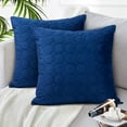 thumbnail image 1 of Haperlare 2 Pack Farmhouse Velvet Pillow Covers 18"x18" Square Throw Pillow Cover Decorative Pillows for Sofa Couch Bed Chair, Navy Blue, 1 of 6