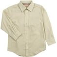 thumbnail image 2 of Leveret Kids & Toddler Boys Long Sleeve Uniform Cotton Dress Shirt Variety of Colors (Size 2-14 Years) (Khaki, 14 Years), 2 of 4