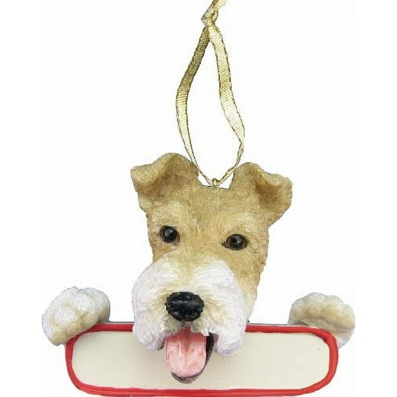 Personalized Ornaments Wire Fox Terrier Polyresin Puppy Dog Christmas 21856