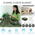thumbnail image 3 of PiccoCasa Luxury Decorative Flannel Fleece Blanket Soft Sofa Throw Couch Cover Plush Microfiber Blanket Army Green 59"x78", 3 of 7