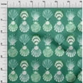 thumbnail image 3 of oneOone Silk Tabby Sea Green Fabric Sea Shells Ocean Craft Projects Decor Fabric Printed By The Yard 42 Inch Wide, 3 of 4