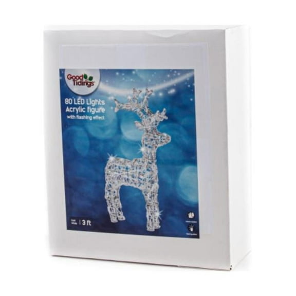 Illumax China Limited G48 9937301X 3 ft. Flashing LED Light Acrylic Deer with Transparent Wire