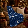 thumbnail image 3 of Crescent Moon Clouds Stars and Moon Phases on Navy Sky, Cute Celestial Night Pattern for Dreamers, Birthday Gift, Soft Flannel Blanket for Bedroom, Starry Home Decor, 3 of 9