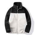 thumbnail image 7 of LEAVINGSUO Men's Zip-up Cardigan Sweatshirt Solid Color Long Sleeved Stand Up Collar Pocket Warm Jacket Black XS, 7 of 7