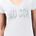 thumbnail image 3 of Women's G-III 4Her by Carl Banks  White Boston Red Sox Metallic Drop Lightweight V-Neck T-Shirt, 3 of 3