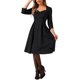 thumbnail image 4 of Vestido de cóctel A-Line de color sólido con escote corazón y mangas 3/4 para mujer INSPIRE CHIC XL Negro, 4 of 5