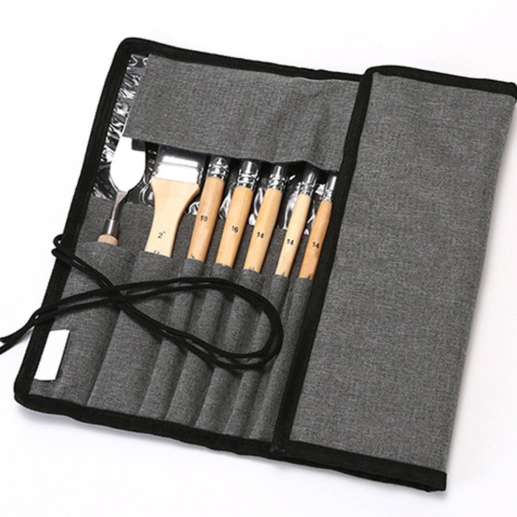 Zeiwohndc 24 Pcs Artist Brushes Nylon Hair Paint Brush Painting Brushes with Cloth Roll