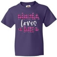 thumbnail image 3 of Inktastic My Nana Loves Me Hearts in Pink Plaid Youth T-Shirt, 3 of 5
