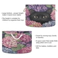 thumbnail image 3 of WOBOGO Hydrangea Cat Toy Storage Basket 20×14in Canvas Laundry Hamper for Living Room Kids Room Bathroom Organizer, 3 of 6