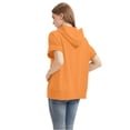 thumbnail image 3 of QHFBli Fall Women's Hoodie Women's Fashion Casual Short Sleeve Solid Hooded Sweatshirt Top Comfortable Lightweight Pullover for Everyday Wear and Versatile Outfit Combinations, 3 of 7