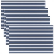 Stripes Placemats Set of 4 12"x18" Navy Blue Placemats for Dining Table Indoor Outdoor Kitchen Geometric Geometry Table Mats Placemat Simple Modern Decor Table Place Mats Room Decorations