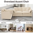 thumbnail image 5 of VEPXXP 40.9" Oversized Chenille Modular Accent Chair, Deep Seat Comfy Sofa with Pillow, Living Room Reading Chair for Home Office Apartment, Beige, 5 of 12