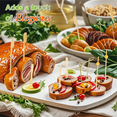 thumbnail image 2 of Cocktail Picks Kit, 4 Styles Fancy Toothpicks for Appetizers, 3 Sizes Long Bamboo Skewers, Decorative Boards Accesso,500 pcs * Picks,As Shown, 2 of 4