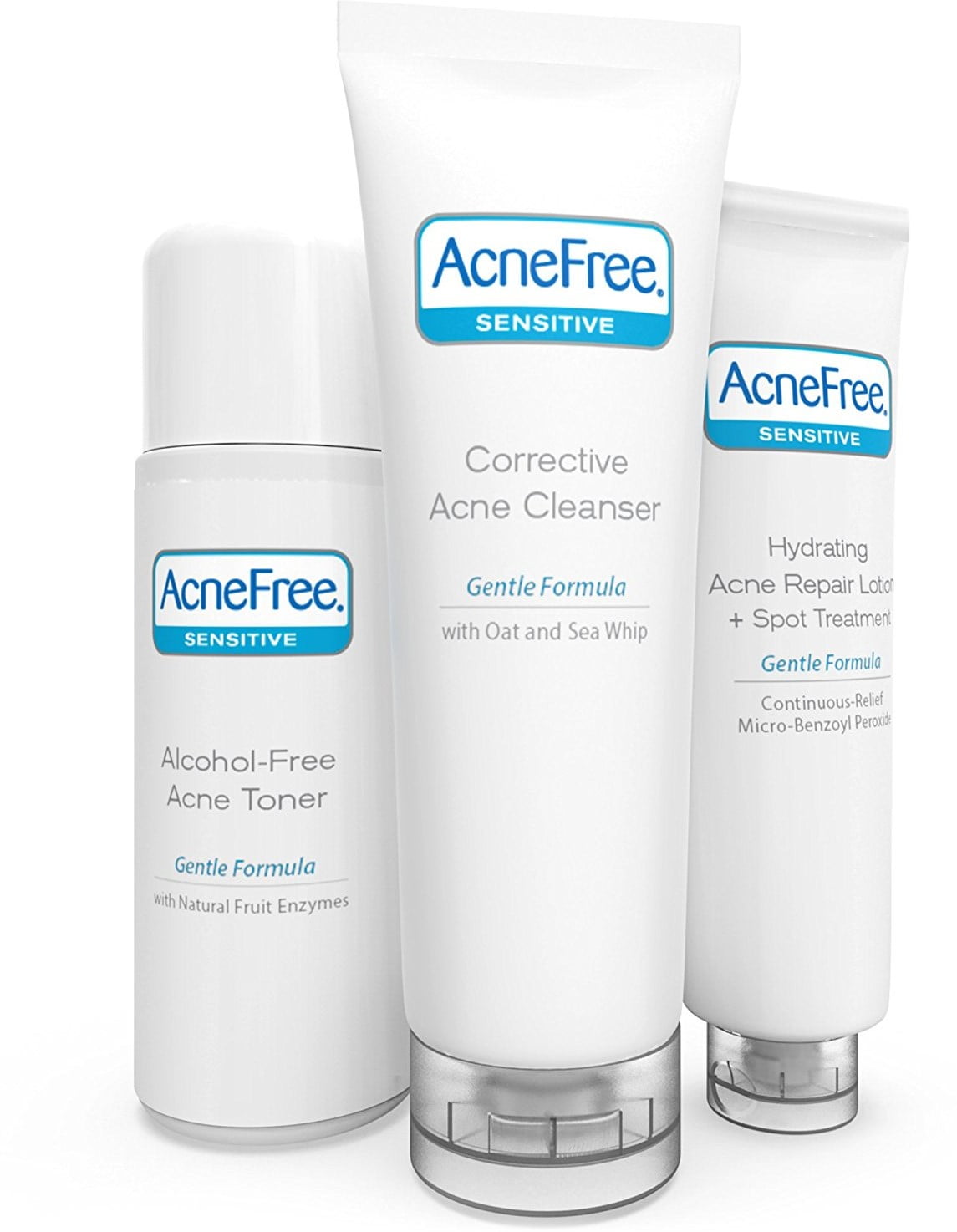 6 Pack AcneFree Sensitive Skin Acne Clearing System (3 pc kit) 10 oz