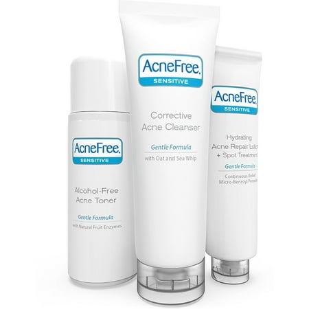 2 Pack - AcneFree Sensitive Skin Acne Clearing System (3 pc kit) 10 