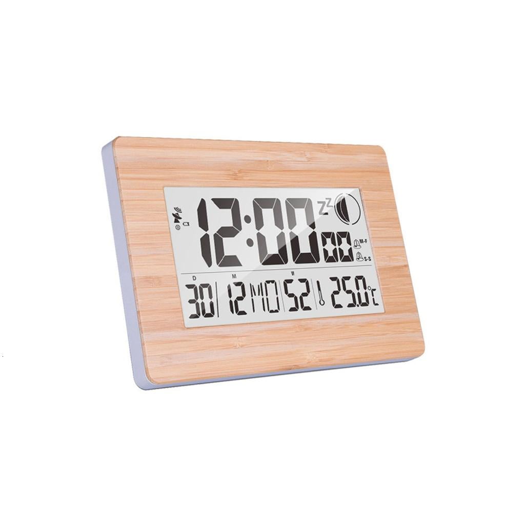 KODASW Modern Small LCD Alarm Clock for Bedroom with Temperature Display and Snoozes