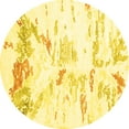 thumbnail image 1 of Ahgly Company Machine Washable Indoor Round Solid Yellow Modern Area Rugs, 3' Round, 1 of 4