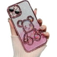 thumbnail image 6 of Electroplated 3D Bear for iPhone 15 Case for Women Glitter Floating Liquid Quicksand Case Shiny Cute Flexible Protective Phone Case with Camera Protector (Blue), 6 of 10