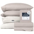 thumbnail image 1 of ESQUIMAL Juego de S&aacute;banas de Microfibra + Fundas de Almohada Extra, Suaves y Frescas (Khaki - Marfil, Matrimonial), 1 of 7