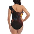 thumbnail image 5 of Uemuo Sunset Western Cowgirl Print Women's One Piece Swimsuit Asymmetrical Neck Bathing Suit One Shoulder Side Cutout Ruffle Swimwear-Medium, 5 of 6