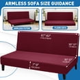 thumbnail image 6 of JIATER Futon Slipcovers Stretch Armless Futon Bed Covers Machine Washable Furniture Protector,Wine Red, 6 of 8