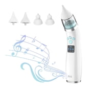 Rirool Rechargeable Baby Nasal Aspirator with Music, 3 Suction Levels, 4 Soft Silicone Tips, USB Electric Nose Cleaner Nursery Care Set for Newborns, Infants and Toddlers, White