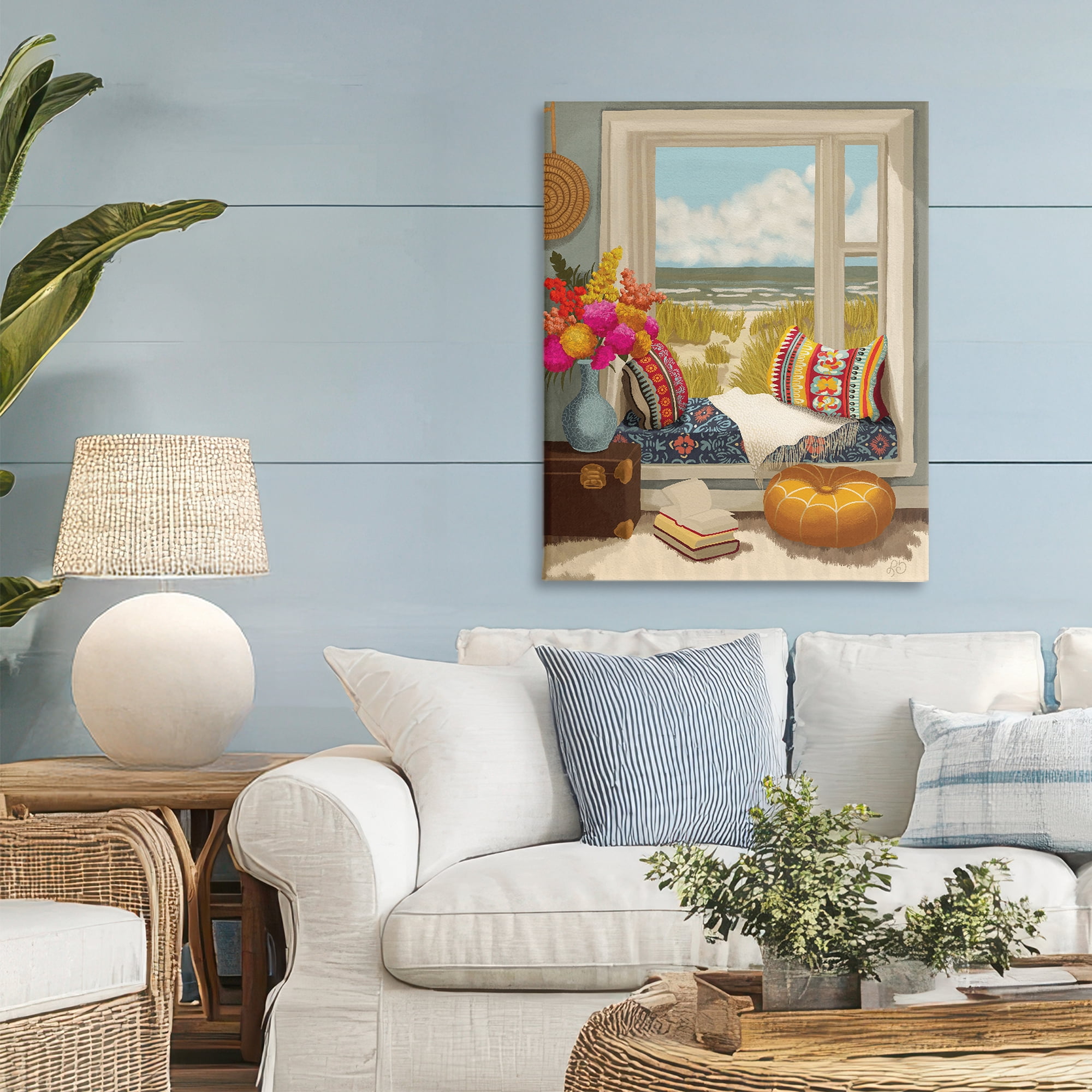 Stupell Industries Coastal Vacation Window Seat Canvas Wall Art, design by Lisa R Dumm