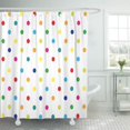 thumbnail image 2 of FMSHPON Geometric Colorful Rainbow Polka Dot 4 Piece Bathroom Set Shower Curtain Bath Rug Contour Mat and Toilet Lid Cover, 2 of 5