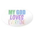 thumbnail image 1 of CafePress - My God Loves Everyone - Sticker (Oval), 1 of 1