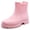 Pink, variant on Women's Rain Boots Comfortable Waterproof Ankle Rubber Non-Slip Booties Fashion Chelsea Boots Chunky Platform Removable Insole Garden Muddy Weather Outdoor Walking Work