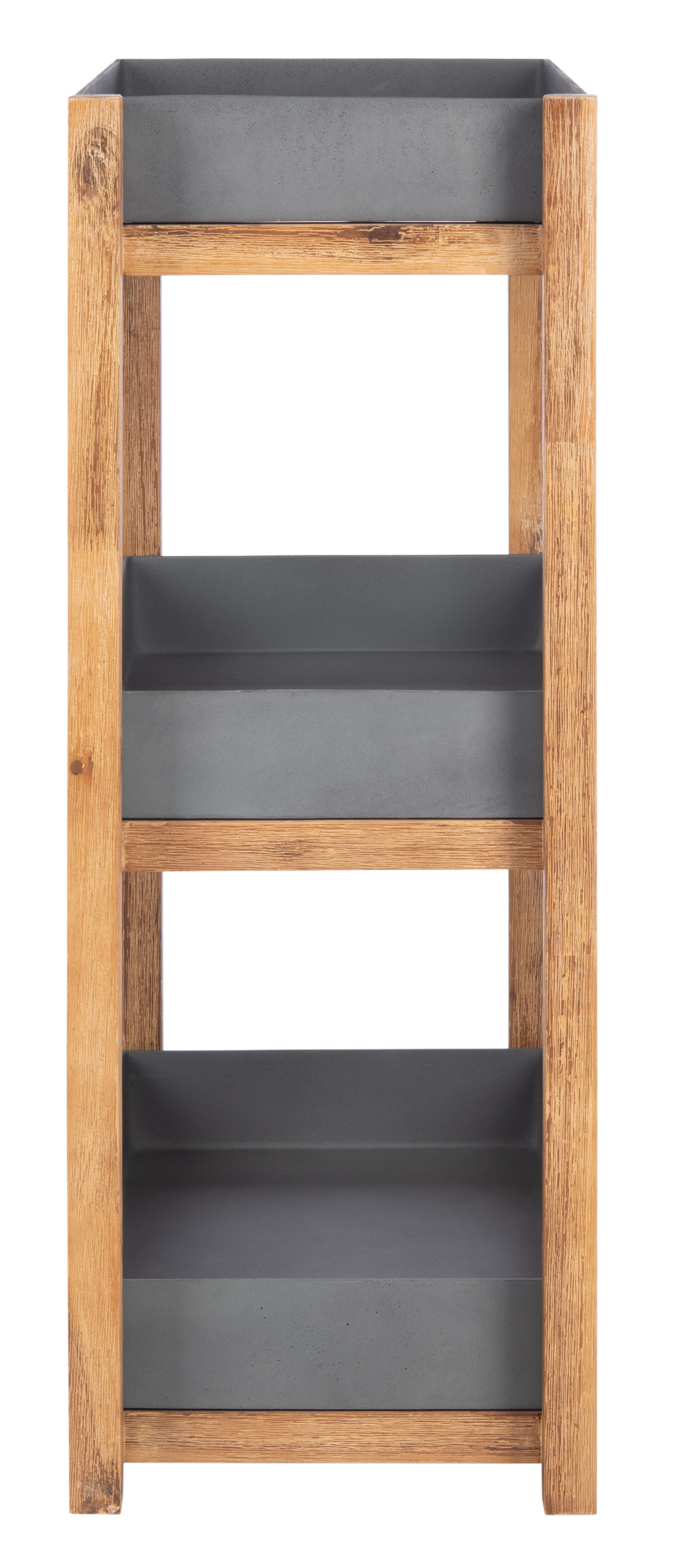 SAFAVIEH Semli Outdoor Patio 3 Tier Shelf, Natural/Grey