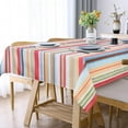 thumbnail image 2 of Stripe Tablecloth for Spring Summer, Striped Colorful Table Cloth for Fall Autumn, Waterproof Table Cover for Outdoor, Picnic, Camping, Kitchen, Dining Room, Multicolor, Rectangle 60 x 120 inch, 2 of 6